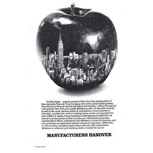 New York City The Big Apple Manufacturers Hanover 1980s Vintage Print Ad 9 inch